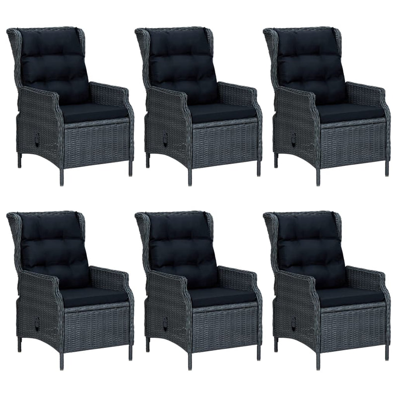 vidaXL 7 Piece Garden Dining Set Dark Grey