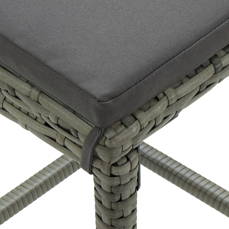 vidaXL 7 Piece Garden Bar Set with Cushions Grey
