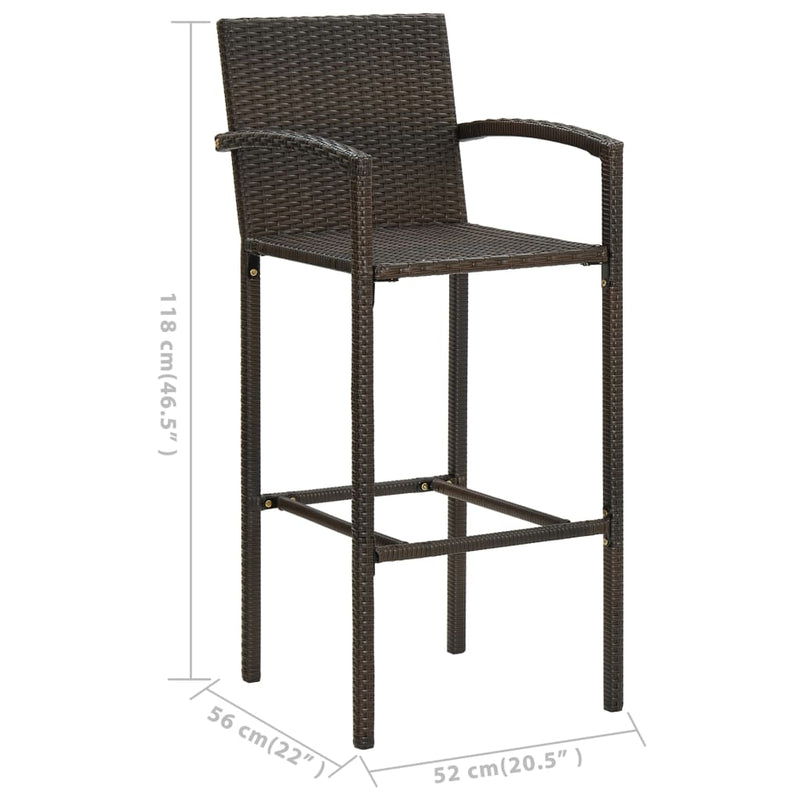 vidaXL 5 Piece Garden Bar Set Brown