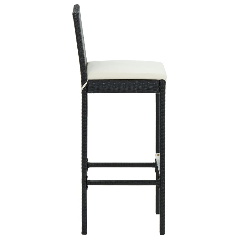 vidaXL 5 Piece Garden Bar Set with Cushions Black