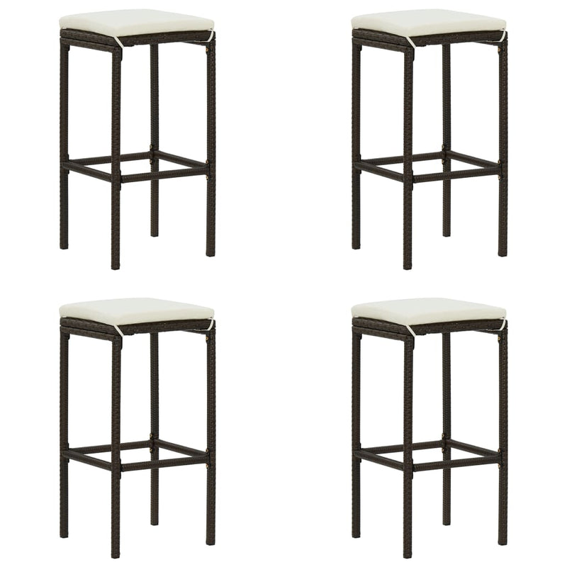vidaXL 5 Piece Garden Bar Set with Cushions Brown