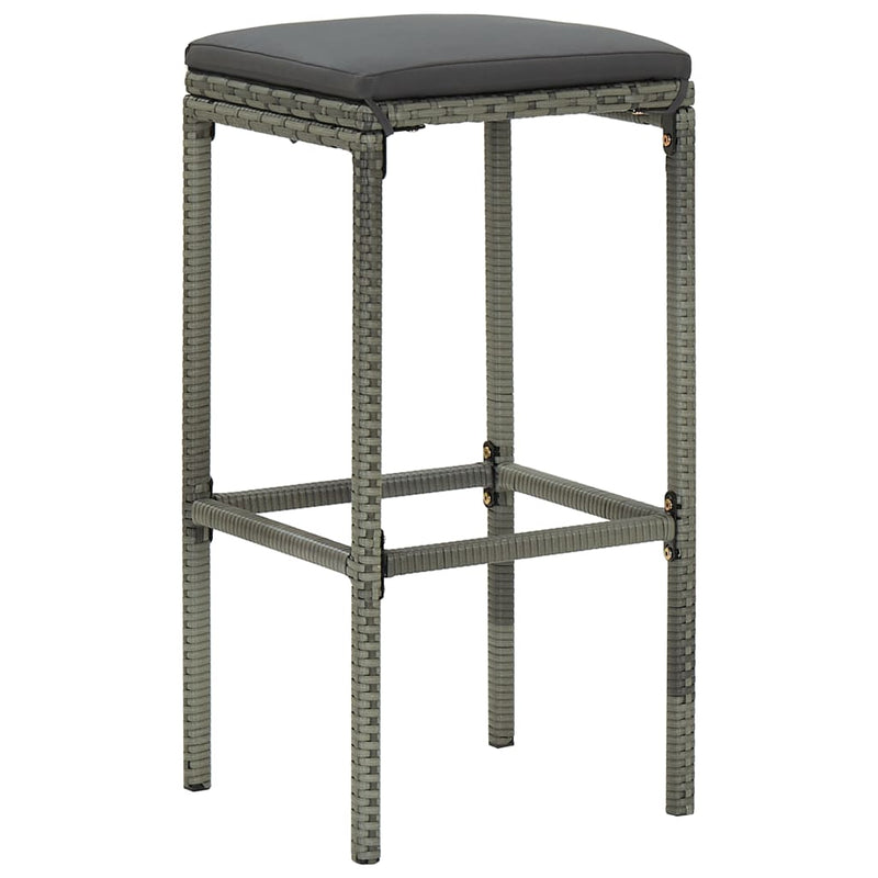 vidaXL 5 Piece Garden Bar Set with Cushions Grey