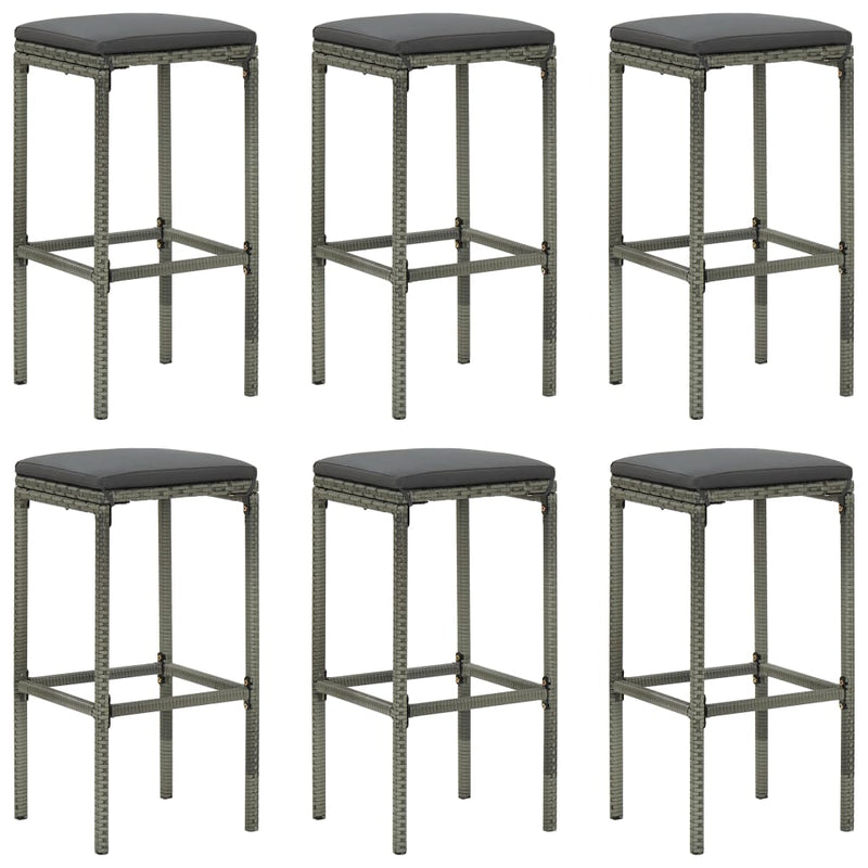 vidaXL 7 Piece Garden Bar Set with Cushions Grey