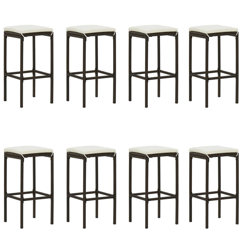 vidaXL 9 Piece Garden Bar Set with Cushions Brown