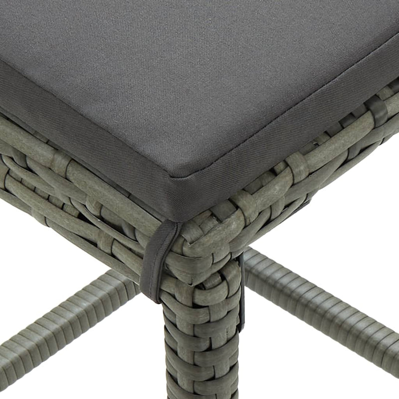 vidaXL 9 Piece Garden Bar Set with Cushions Grey