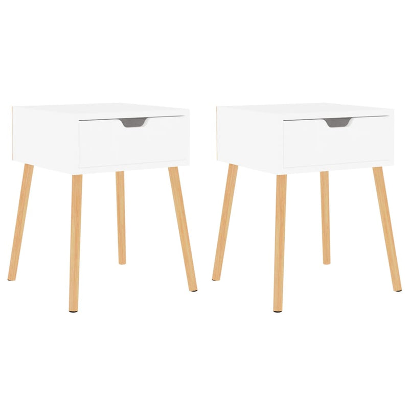 vidaXL Bedside Cabinets 2 pcs High Gloss White 40x40x56 cm Engineered Wood