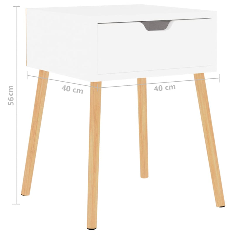 vidaXL Bedside Cabinets 2 pcs High Gloss White 40x40x56 cm Engineered Wood