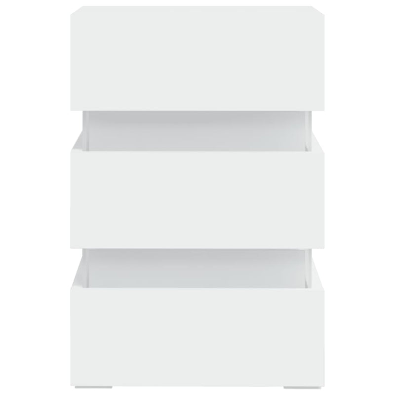 vidaXL LED Bedside Cabinet White 45x35x67 cm Engineered Wood