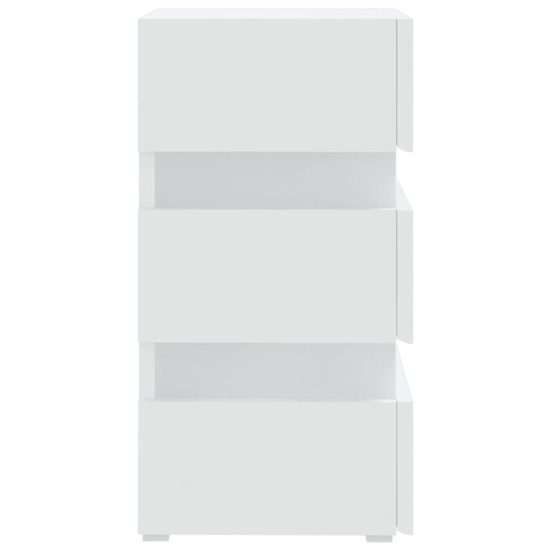 vidaXL LED Bedside Cabinet White 45x35x67 cm Engineered Wood