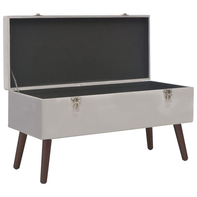 vidaXL Bench with Storage Compartment Grey 80 cm Velvet