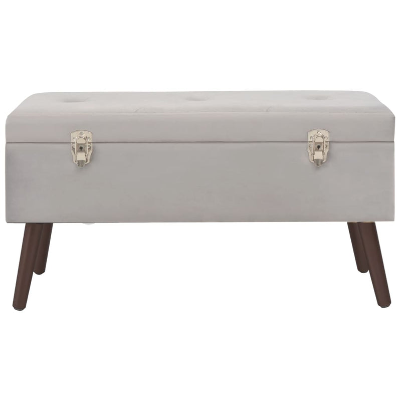 vidaXL Bench with Storage Compartment Grey 80 cm Velvet
