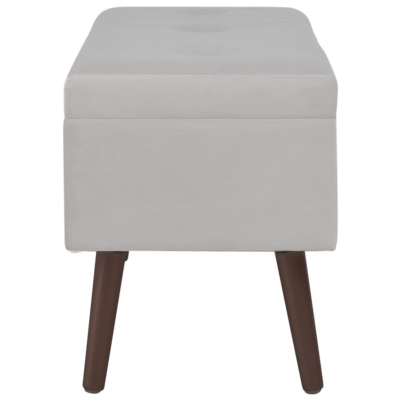 vidaXL Bench with Storage Compartment Grey 80 cm Velvet