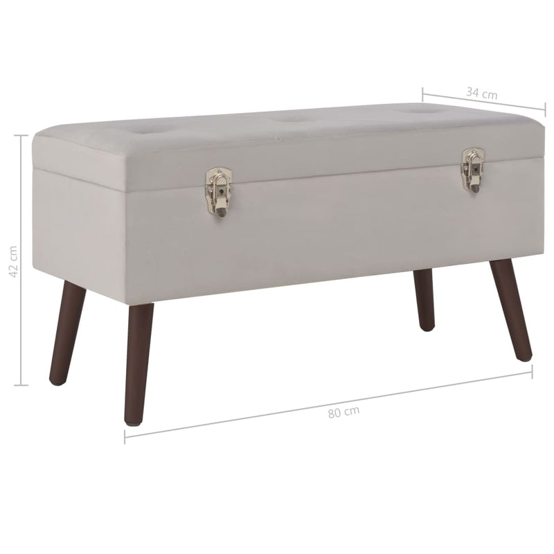 vidaXL Bench with Storage Compartment Grey 80 cm Velvet