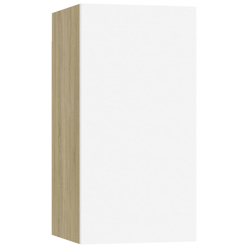 vidaXL TV Cabinet White and Sonoma Oak 30.5x30x60 cm Engineered Wood