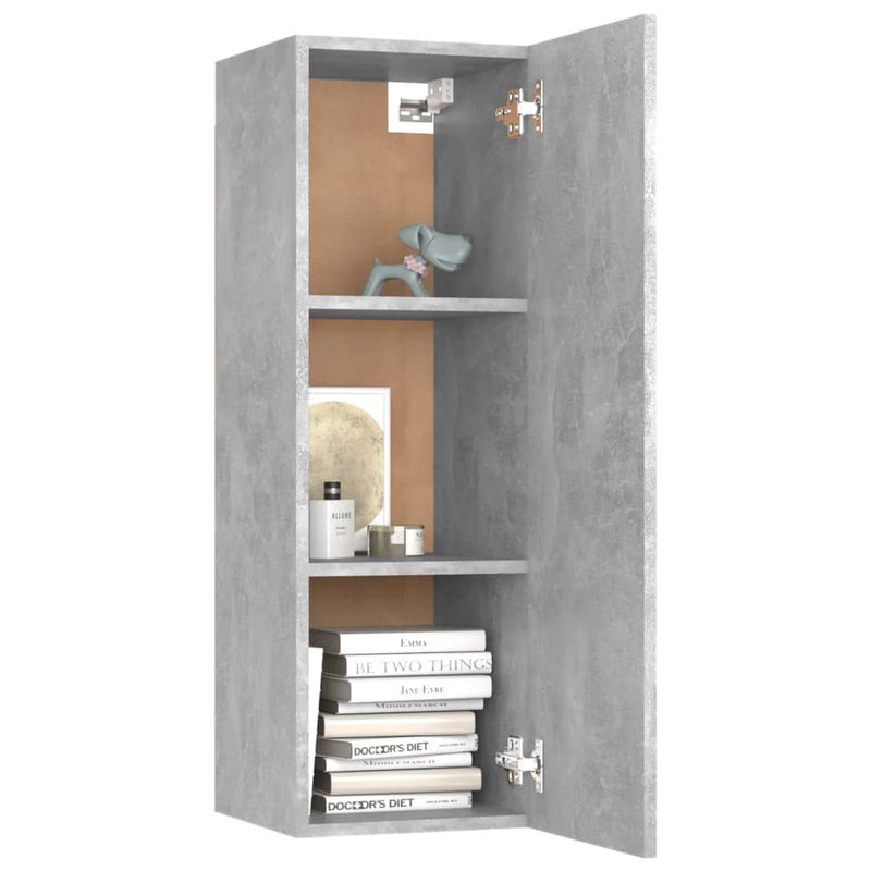 vidaXL TV Cabinets 2 pcs Concrete Grey 30.5x30x90 cm Engineered Wood