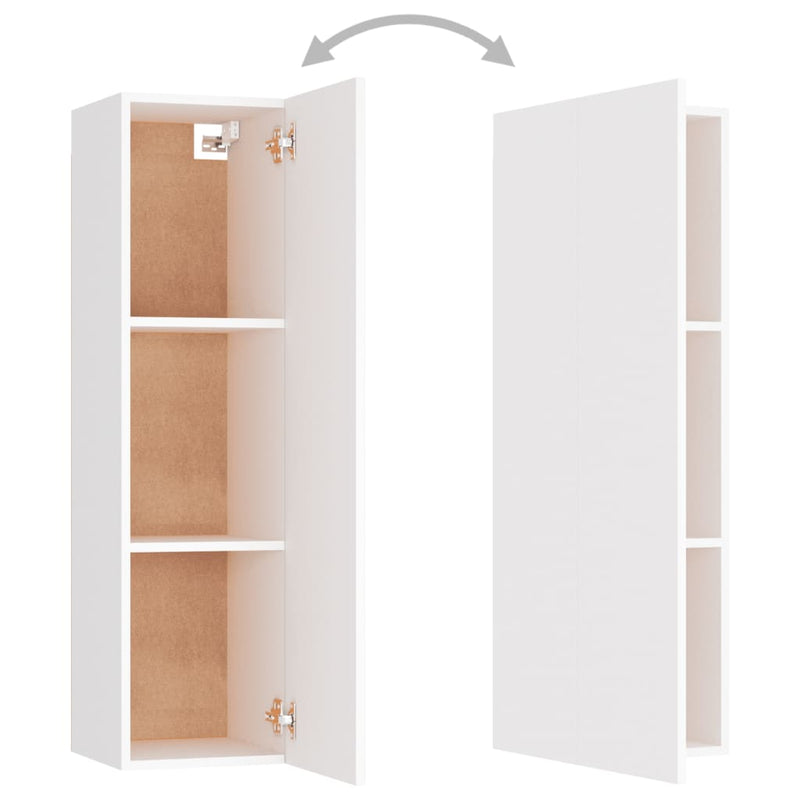 vidaXL TV Cabinets 2 pcs White 30.5x30x110 cm Engineered Wood