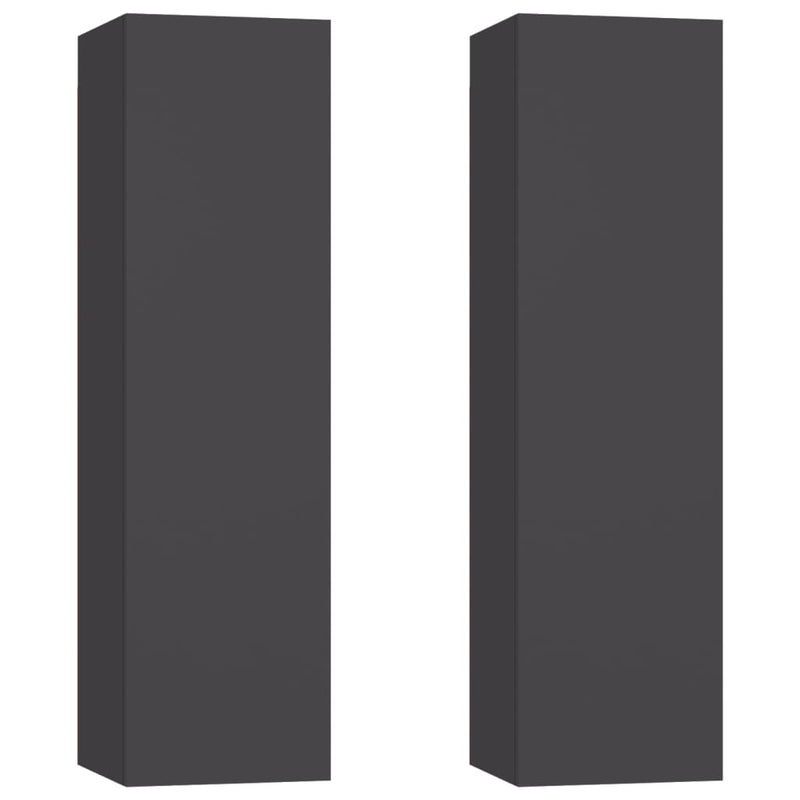 vidaXL TV Cabinets 2 pcs Grey 30.5x30x110 cm Engineered Wood