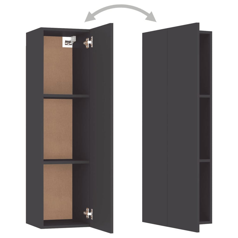 vidaXL TV Cabinets 2 pcs Grey 30.5x30x110 cm Engineered Wood