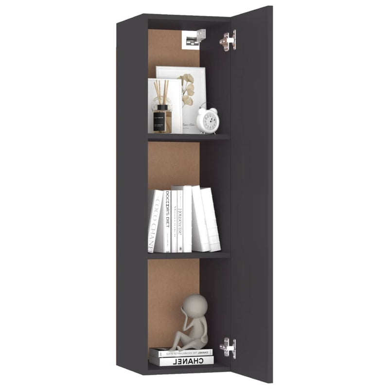 vidaXL TV Cabinets 2 pcs Grey 30.5x30x110 cm Engineered Wood