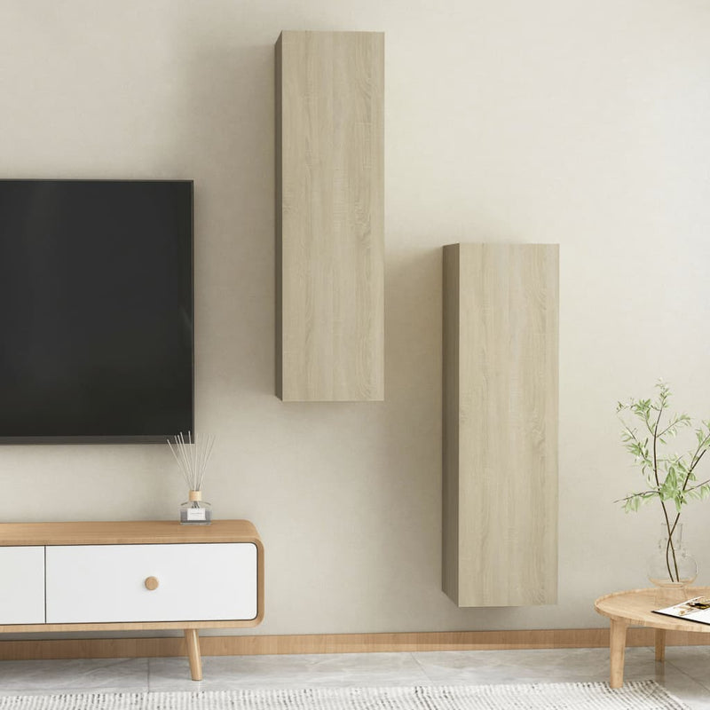 vidaXL TV Cabinets 2 pcs Sonoma Oak 30.5x30x110 cm Engineered Wood