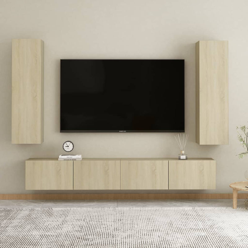 vidaXL TV Cabinets 2 pcs Sonoma Oak 30.5x30x110 cm Engineered Wood