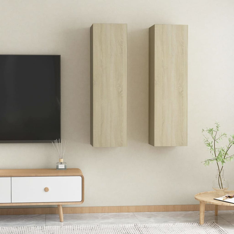 vidaXL TV Cabinets 2 pcs Sonoma Oak 30.5x30x110 cm Engineered Wood
