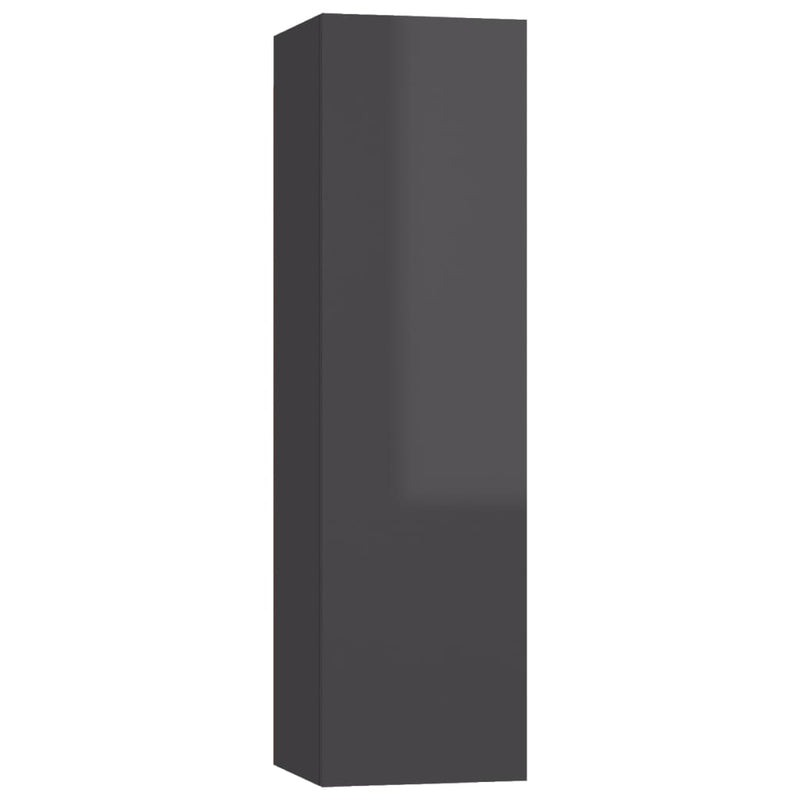 vidaXL TV Cabinet High Gloss Grey 30.5x30x110 cm Engineered Wood