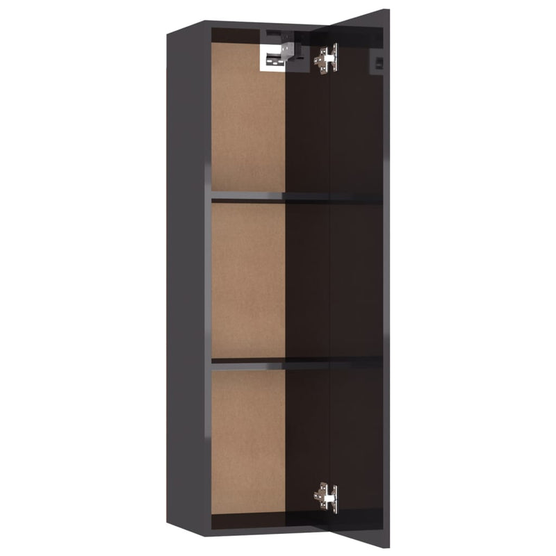 vidaXL TV Cabinet High Gloss Grey 30.5x30x110 cm Engineered Wood