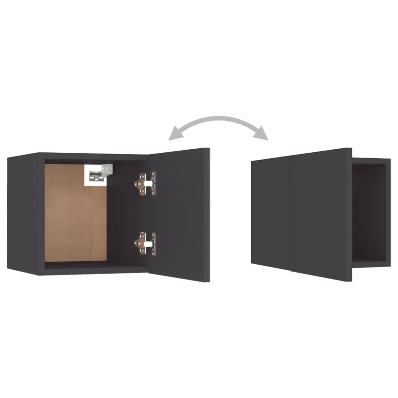 vidaXL Wall Mounted TV Cabinet Grey 30.5x30x30 cm