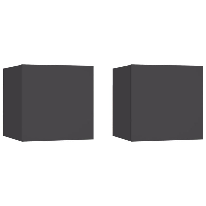vidaXL Wall Mounted TV Cabinets 2 pcs Grey 30.5x30x30 cm