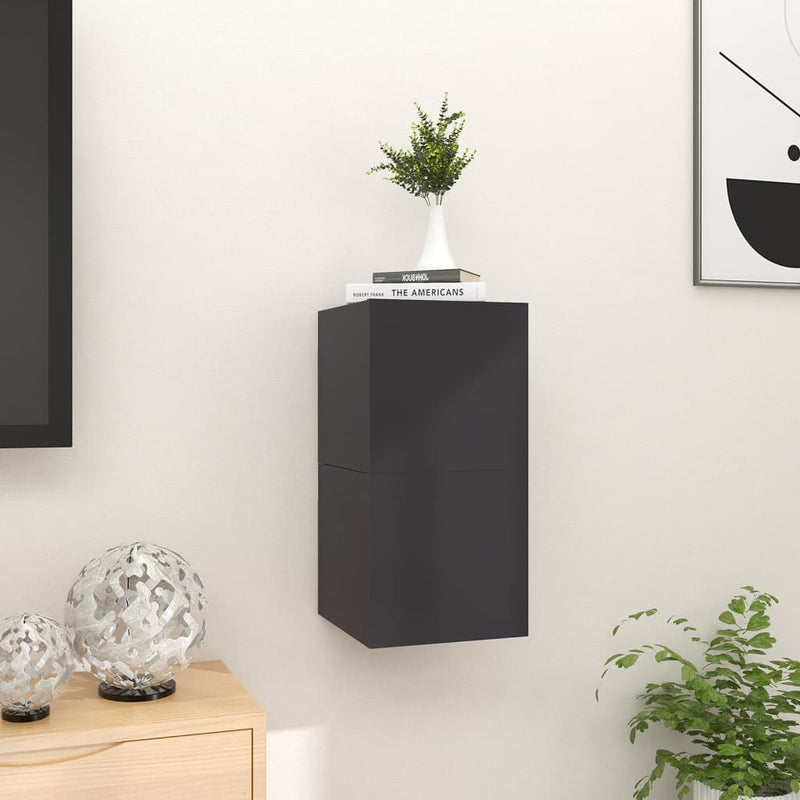 vidaXL Wall Mounted TV Cabinets 2 pcs Grey 30.5x30x30 cm