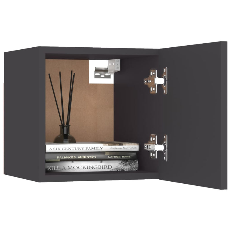 vidaXL Wall Mounted TV Cabinets 2 pcs Grey 30.5x30x30 cm
