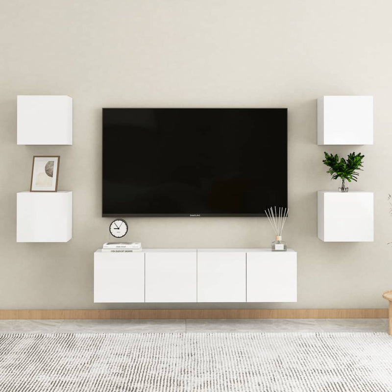 vidaXL Wall Mounted TV Cabinet High Gloss White 30.5x30x30 cm