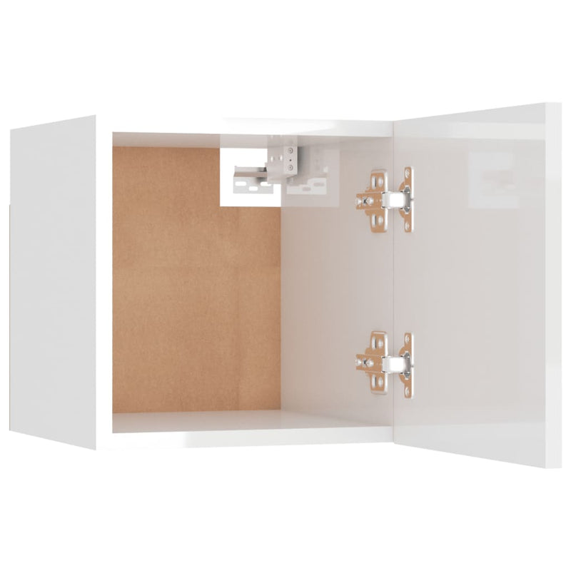 vidaXL Wall Mounted TV Cabinet High Gloss White 30.5x30x30 cm