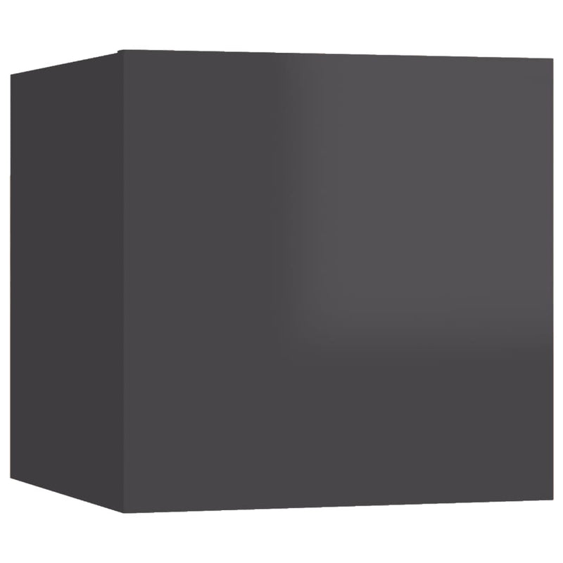 vidaXL Wall Mounted TV Cabinets 4 pcs High Gloss Grey 30.5x30x30 cm