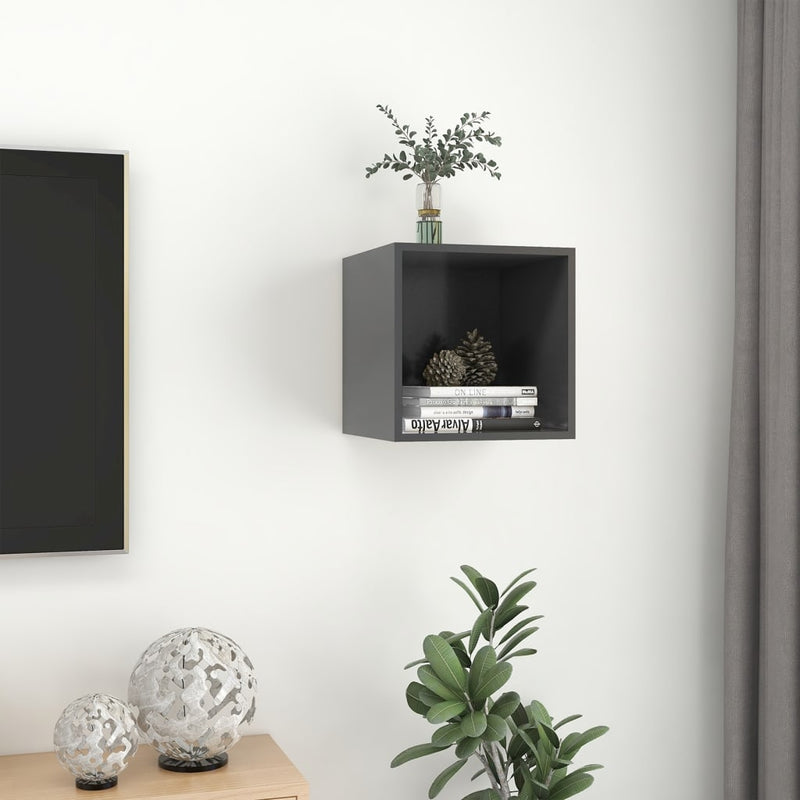 vidaXL Wall Cabinet Grey 37x37x37 cm Engineered Wood