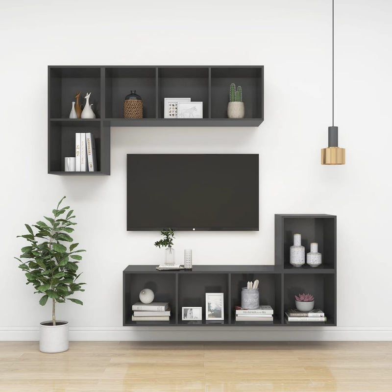 vidaXL Wall Cabinet Grey 37x37x37 cm Engineered Wood