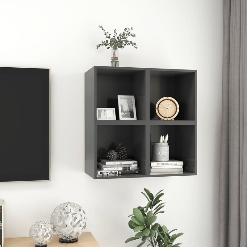vidaXL Wall Cabinets 4 pcs Grey 37x37x37 cm Engineered Wood