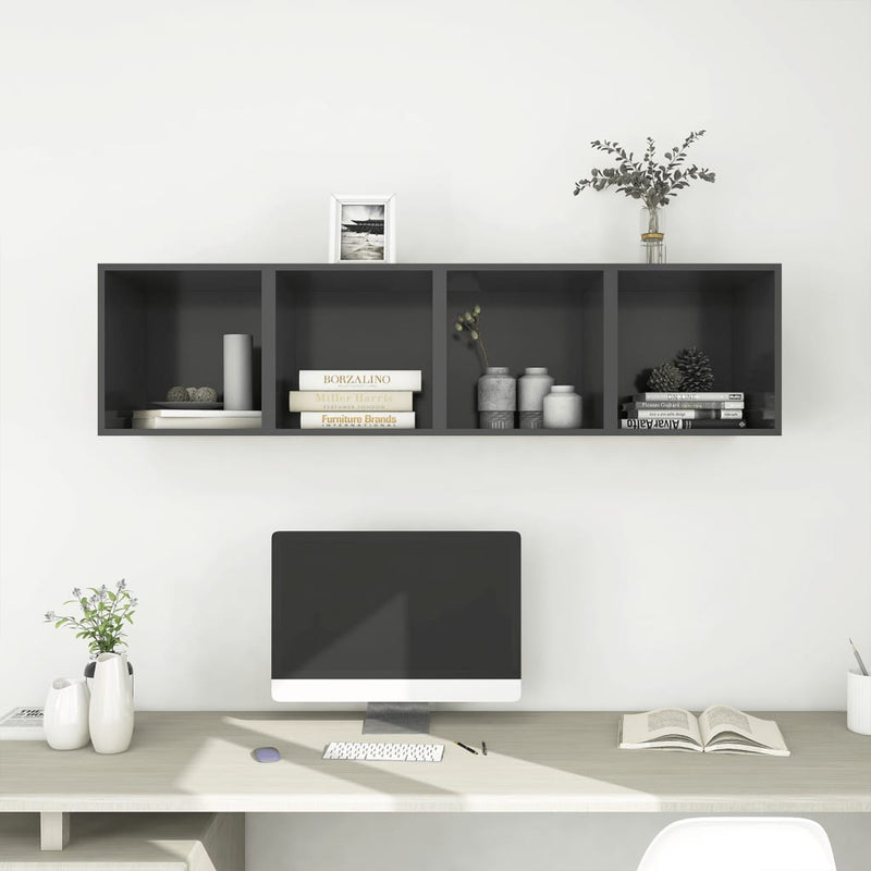 vidaXL Wall Cabinets 4 pcs Grey 37x37x37 cm Engineered Wood