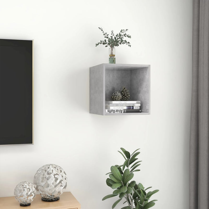 vidaXL Wall Cabinet Concrete Grey 37x37x37 cm Engineered Wood