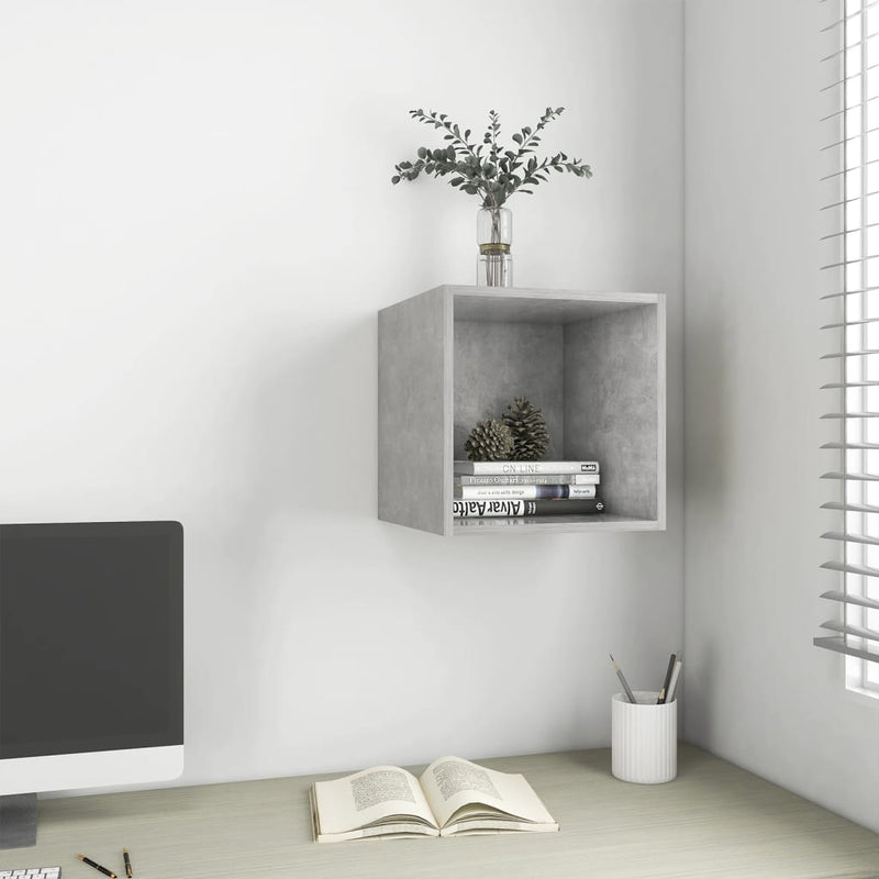 vidaXL Wall Cabinet Concrete Grey 37x37x37 cm Engineered Wood