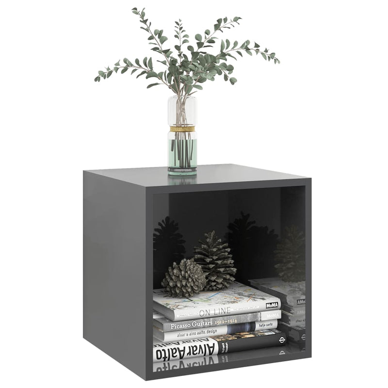 vidaXL Wall Cabinets 4 pcs High Gloss Grey 37x37x37 cm Engineered Wood