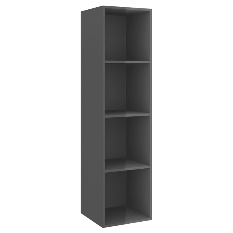vidaXL Wall-mounted TV Cabinet High Gloss Grey 37x37x142.5 cm Engineered Wood