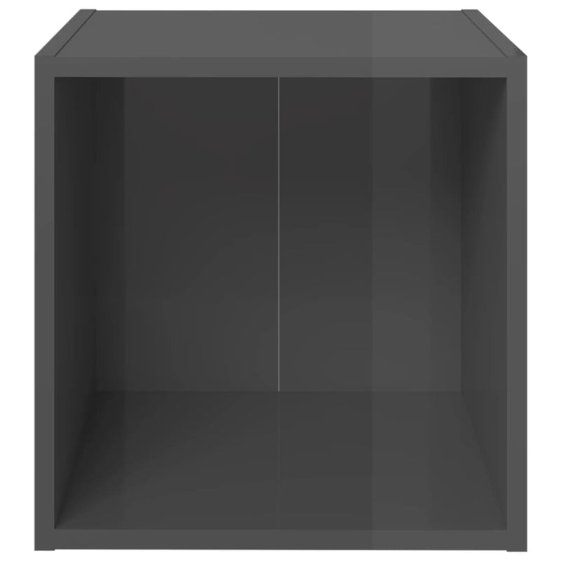 vidaXL TV Cabinet High Gloss Grey 37x35x37 cm Engineered Wood