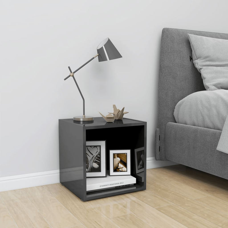 vidaXL TV Cabinet High Gloss Grey 37x35x37 cm Engineered Wood