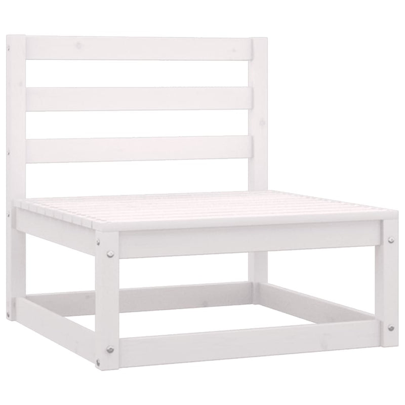 vidaXL Garden Middle Sofa White Solid Pinewood