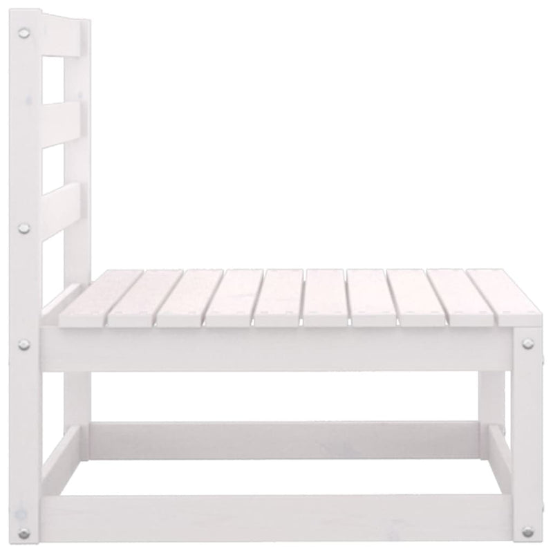 vidaXL Garden Middle Sofa White Solid Pinewood