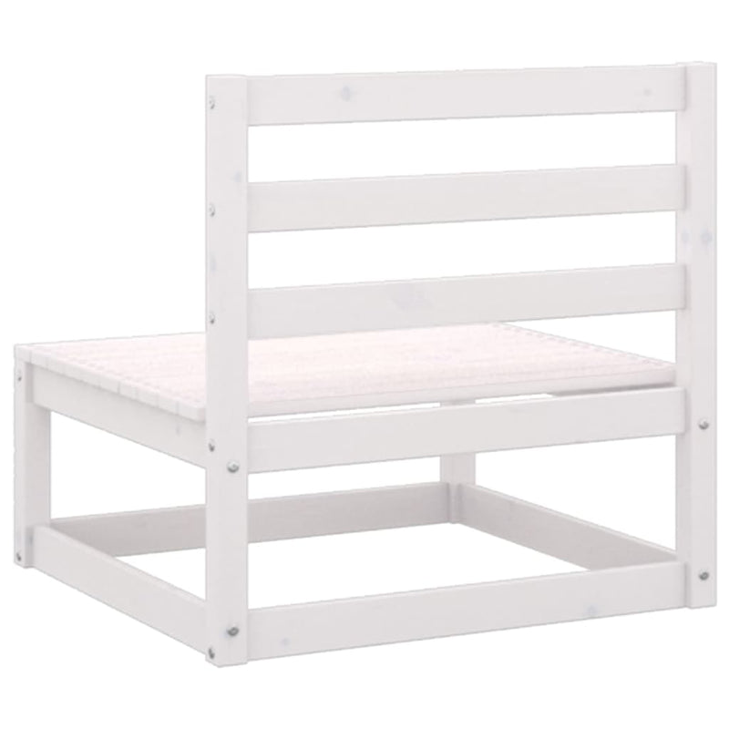 vidaXL Garden Middle Sofa White Solid Pinewood