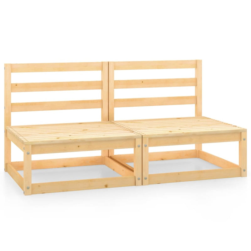 vidaXL Garden Middle Sofas 2 pcs Solid Pinewood