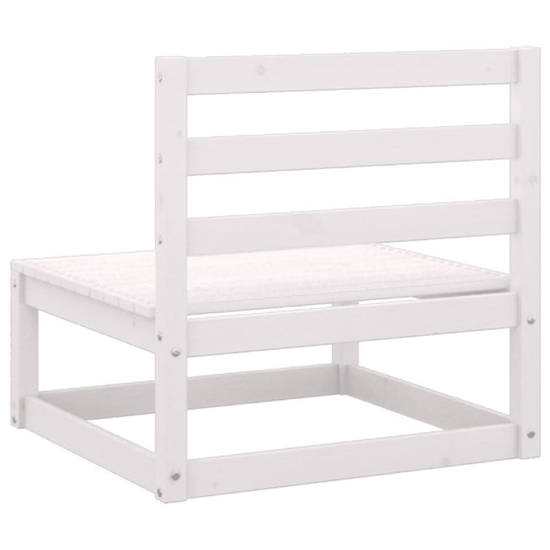 vidaXL 2 Piece Garden Lounge Set White Solid Pinewood